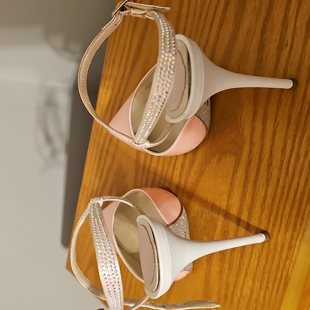 Rene Caovilla Swarovski Embellished Pink/white Heels - Picture 7 of 9